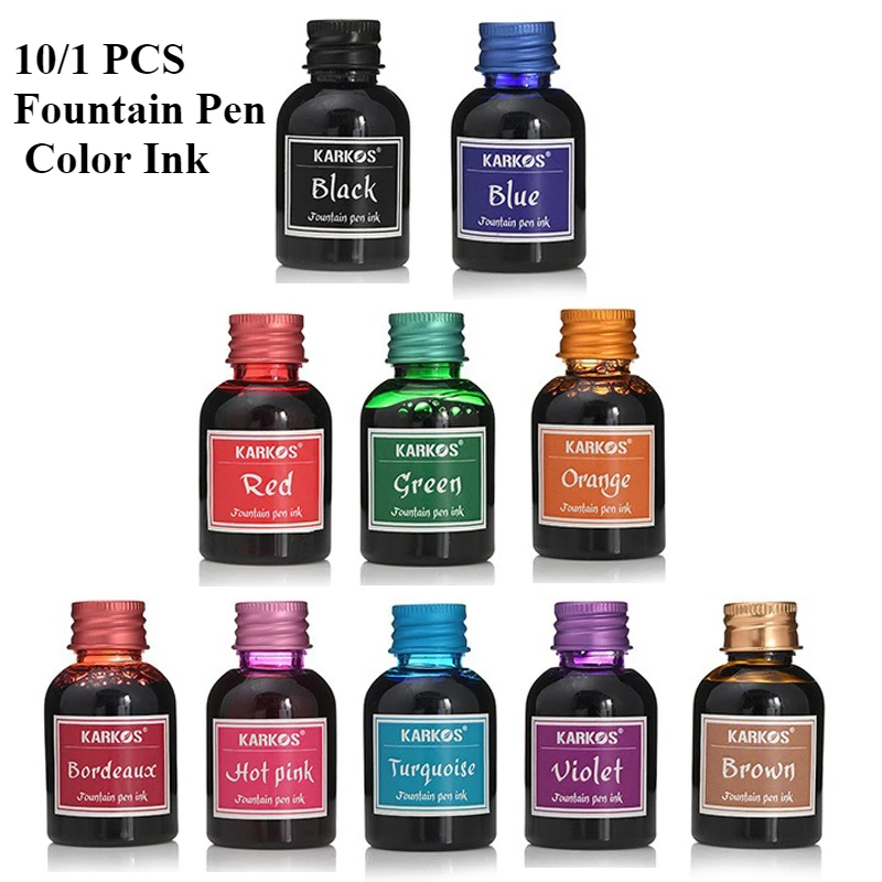 Fountain Pen Bottled Ink - 10/1 pièces 30ml différentes couleurs encre